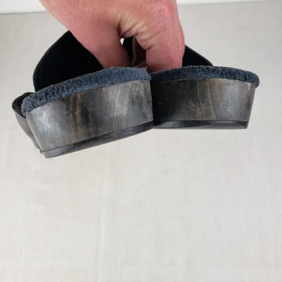 Calleen Cordero Sheira Slides Navy Blue Studded Backless Mule Shoes Size 10 - Picture 9 of 12